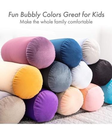 Microbead Bolster Neck Roll Pillow - Gentle Support for Body, Head, Neck, and Shoulders - Prevent Pain and Promote Relaxation - Silky Feel - Lightweight Cylinder Design - 14 x 8 Inches - Off White Cream - Buy Online on GoSupps.com