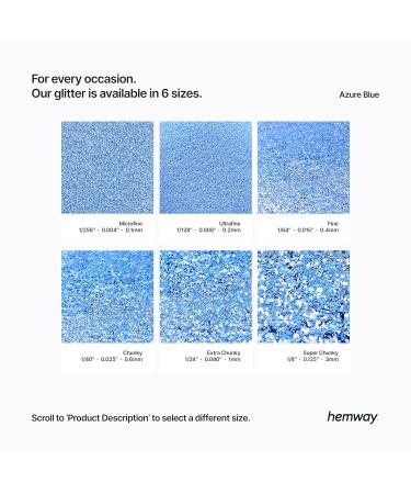 Hemway Premium Ultra Sparkle Azure Blue Glitter - Super Chunky 100g for Arts Cosmetics Resin & Festivals - Buy Online on GoSupps.com