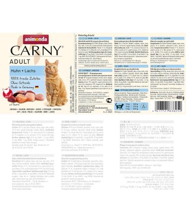 Animonda Carny Adult Cat Food - Wet Chicken & Salmon 6 x 400g | Premium Nutrition for Adult Cats - Buy Online on GoSupps.com