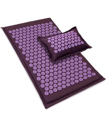 ProsourceFit Acupressure Mat and Pillow Set - Natural Royal Lilac for Back/Neck Pain Relief & Muscle Relaxation - Buy Online on GoSupps.com