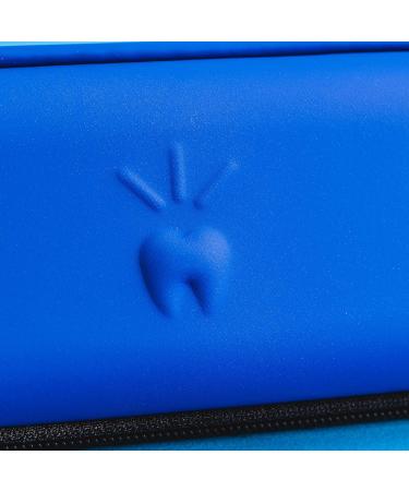 Triple Bristle Toothbrush Travel Case - Portable & Breathable Hard Shell for Travel,Camping,Office - Mesh Pocket for Accessories - Blue/Pink - Buy Online on GoSupps.com