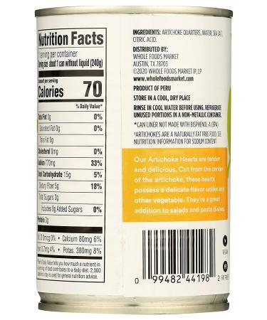365 by Whole Foods Market  Artichoke Quarters In Water  14.1 Ounce - Buy Online on GoSupps.com
