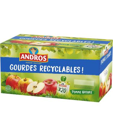 ANDROS - Fruit Compote - Recyclable Bottle - Lightweight - Apple Flavor - Ideal for Kids Snack - 20 Units (Pack of 1) - Buy Online on GoSupps.com