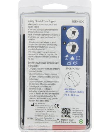 Mueller 360 Compression Elbow Support - 4-Way Stretch Size SM/MD | International Shipping Available - Buy Online on GoSupps.com