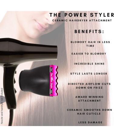 Ceramic Hair Dryer Nozzle Attachment - Smooth, Shiny & Frizz-Free Hair | The Power Styler Black - Buy Online on GoSupps.com