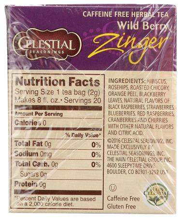 Celestial Seasonings Wild Berry Zinger Tea Bags - 20 ct - Buy Online on GoSupps.com