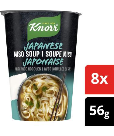 Knorr Rice Noodle Cup for a Light Soup Meal or Snack Ready in 5 mins Japanese Miso Low Fat Vegetarian and no Artificial Flavours Count of 8 (56g 8 448g) Miso 56 g (Pack of 8) - Buy Online on GoSupps.com