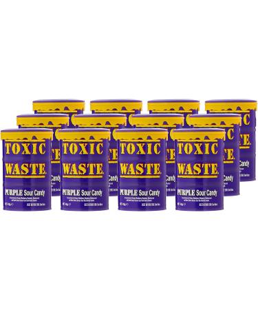 12 x Purple Toxic Waste Drum Candy Sweets - Ultra Sour Flavours (Grape BlackBerry Blueberry Blackcurrant & Black Cherry) - Buy Online on GoSupps.com