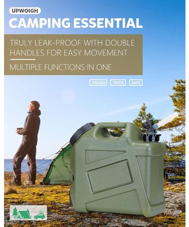 UPWOIGH 2.6 Gallon Camping Water Container - Leakproof Military Green Jug | BPA Free Portable Emergency Storage for Camping & Hiking - Buy Online on GoSupps.com