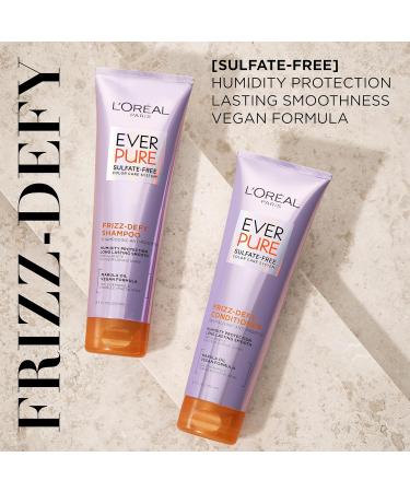 L'Or al Paris EverPure Sulfate-Free Clarify and Restore Shampoo for Hard Water Exposure & Everpure Frizz-Defy Conditioner Paraben Free Vegan 8.5 fl.oz. - Buy Online on GoSupps.com