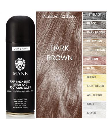 MANE Hair Thickening Fiber Spray (200 ml Dark Brown) 6.76 Fl Oz (Pack of 1) Dark Brown - Buy Online on GoSupps.com