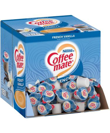 Nestle Coffee mate Coffee Creamer, French Vanilla, Liquid Creamer Singles, Non Dairy, No Refrigeration, Box of 180 Singles 180 Count (Pack of 1)
