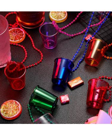 48 Packs Halloween Shot Glass Necklaces - Bachelorette Party Cups - Birthday Necklace Shots - Bride Plastic Shot Glasses on Beaded Necklace for Christmas Party - 6 Colors - Buy Online on GoSupps.com