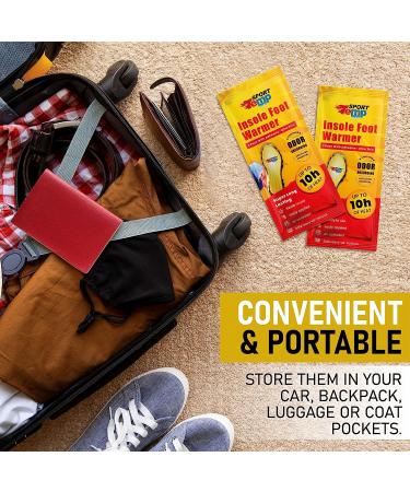 20 Pairs of Adhesive Insole Foot Warmers - Up to 10 Hours of Heat - Ultra Thin & All Natural - Odorless Hot Insole Warmers for Sport Temp - Buy Online on GoSupps.com