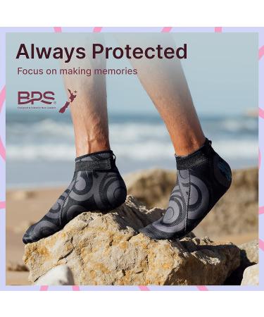 BPS Smart Neoprene Water Socks - 3mm Beach Booties - Anti-Slip Wetsuit Unisex Water Socks - Black/Blue - X-Large - Buy Online on GoSupps.com