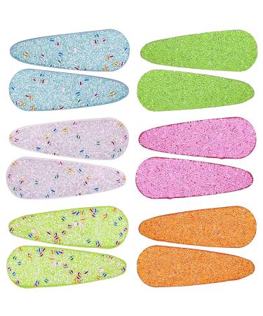 12Pcs Snap Hair Clips - Jaqakid 3 Inch Metal Barrettes in 6 Assorted Colors - No Slip Cute Solid Candy Color Hair Accessories for Girls, Women, Kids, Teens, Toddlers - Buy Online on GoSupps.com