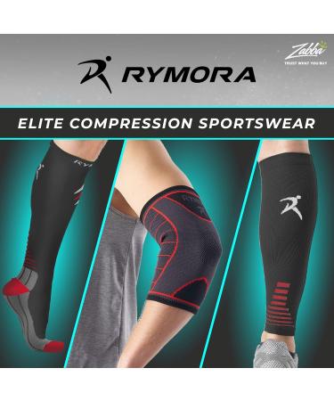 Rymora Knee Support Brace for Woman and Man- Knee Compression Sleeves  Comfortable and Secure Sleeve Supports for Weight Lifting Running Sports  Weak Joints Fitness (XL Single Black) XL Black 1