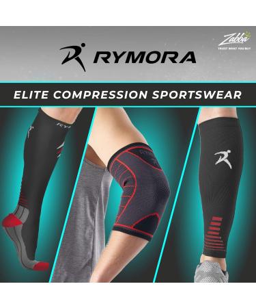 Rymora XL Knee Support Brace - Compression Sleeve for Men and Women - Ideal for Weightlifting, Running, Sports - Comfortable and Secure - Black - Single Pack - Buy Online on GoSupps.com