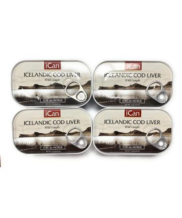 Wild Cod Liver Canned From Iceland 4.27oz pack of 4 4.06 Ounce (Pack of 4)