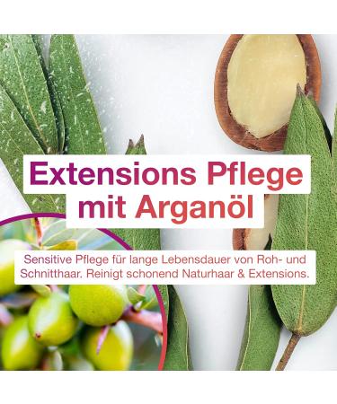 GlamXtensions Extensions shampoo and conditioner set with argan oil for human hair extensions care of hair extensions wigs and hairpieces 2 x 250 ml - Buy Online on GoSupps.com