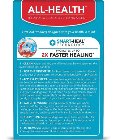 Advanced Fast Healing Hydrocolloid Gel Bandages - Assorted Sizes | 2X Faster Healing for Blisters & Wound Care - 12 ct - Buy Online on GoSupps.com