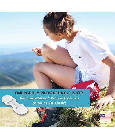 microMend Emergency Wound Closures Kit - Surgical Quality Laceration Repair Without Stitches - Includes 2 Medium Devices, Gauze, and Antiseptic Wipe - Buy Online on GoSupps.com