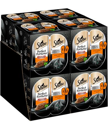 Sheba Perfect Portions - Finest Katznass Futter in the bowl - noble pate with a delicate turkey - 24 x 75g turkey 75 g (24 -pack)