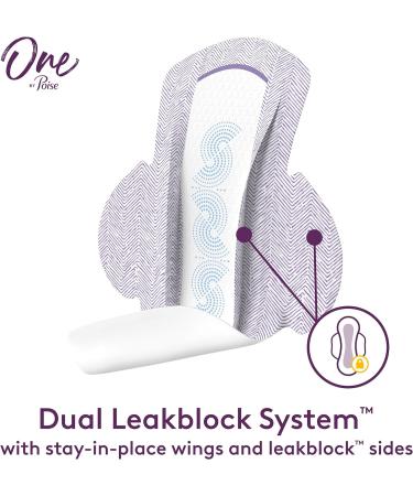 One by Poise Feminine Pads with Wings - 3 Pack of 54 Ultra Thin Heavy Pads for Period & Bladder Leaks - Buy Online on GoSupps.com