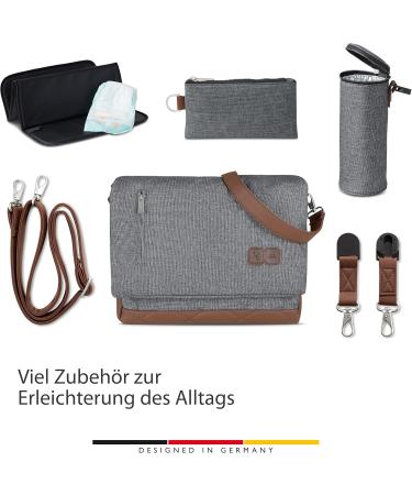 ABC Design Urban I Diaper Bag - Unisex Water-Repellent Baby Wrap Backpack with Diaper Pad & Stroller Hook - Multi-Functional Baby Bag in Asphalt - Buy Online on GoSupps.com