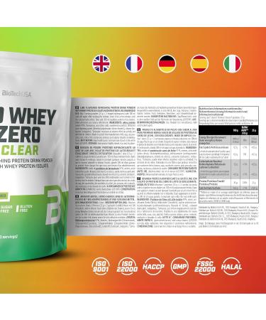 BiotechUSA Iso Whey Zero Clear Drinks Powder - Sugar-Free Lactose-Free Gluten-Free - Refreshing 5 Fruit Flavors - 21g Protein BCAAs 88 Kcal - 1000g Limette - Buy Online on GoSupps.com