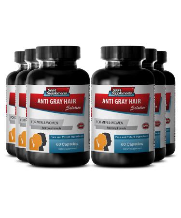 Catalase Supplement - Anti Gray Hair - Gray Hair catalase (6 Bottles - 360 Capsules)