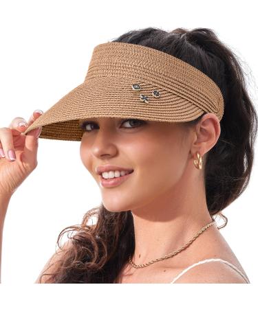 Sonnenhut women straw sunshield UV protection 50 sunny cap sun cap sun visor visor umbrella cap sun has women sun hat for women summer hats beach sunvisor parasol foldable unit size khaki