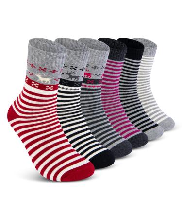 Women's THERMO socks (6 or 12 pairs) warm winter socks with inner terry cloth 39-42 6 pairs | color mix