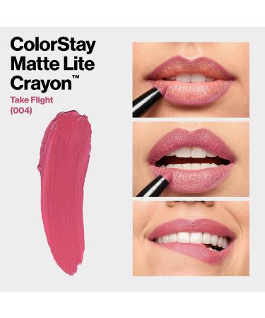 REVLON ColorStay Matte Lite Lipstick | Smudgeproof & Water-Resistant Lipcolor in Take Flight (004) | Built-in Sharpener | 0.049 oz - Buy Online on GoSupps.com