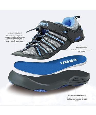 i78 Kids Sport Hiking Shoes - Lightweight Breathable Sneakers for Outdoor Activities - Blue Black - Little/Big Kid Sizes - Buy Online on GoSupps.com