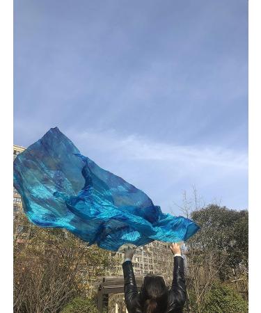 2022 Professional Colorful Tie-Dyed Dance Fans - Demon Baby Silk Bamboo Belly Dancing Fans (Royal Blue) - 1 Pair - Buy Online on GoSupps.com