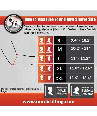 Nordic Lifting Elbow Sleeves (1 Pair) - 5mm Neoprene Support for Weightlifting, Powerlifting, CrossFit & Tennis - XXL - Black - 1 Year Warranty - Buy Online on GoSupps.com