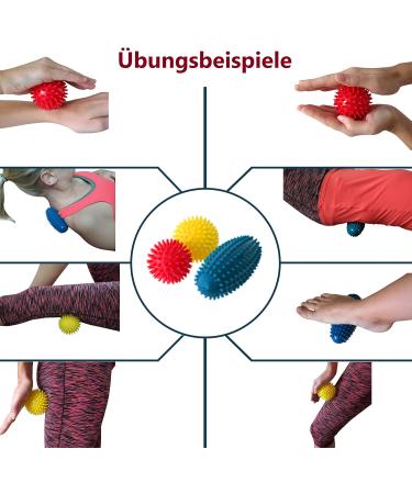 Quiactive Hedgehog Ball Set of 3 - Massage Balls for Back Legs Feet & Hands - Includes Bag Instructions & Air Pump - Perfect for Fascia Release | International Shipping - Buy Online on GoSupps.com