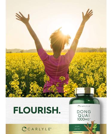 Dong Quai Capsules 1000mg | 250 Count Non-GMO Gluten Free Supplement | Traditional Herb by Carlyle - Buy Online on GoSupps.com