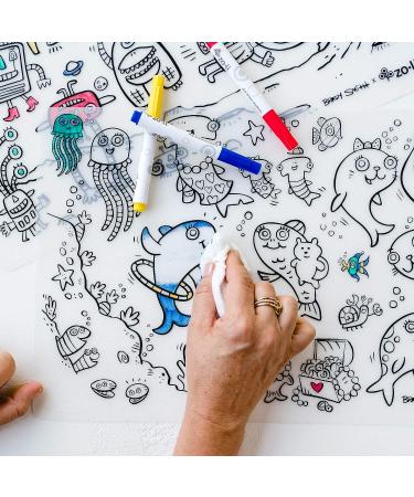 ZoLi x Brady Smith Sea Fun Silicone Coloring Placemats | Reusable & Colorable Kids Placemat - Buy Online on GoSupps.com