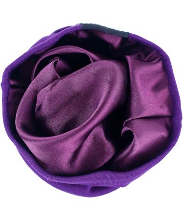 Grace Eleyae Women's Satin Lined Sleep Cap - Purple | Soft & Stylish Hair Care Beanie - Buy Online on GoSupps.com