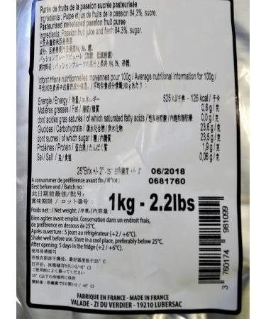 L once Blanc - Passion Fruit Puree 1kg - Buy Online on GoSupps.com