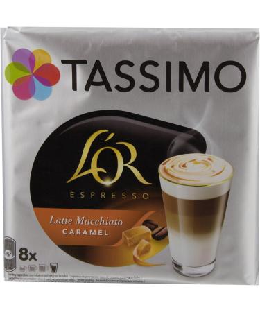 JACOBS Douwe Egberts BV Tassimo LOR Espresso Latte Macchiato Karamel Koffie Capsules Melkkoffie 8 Servings - Buy Online on GoSupps.com