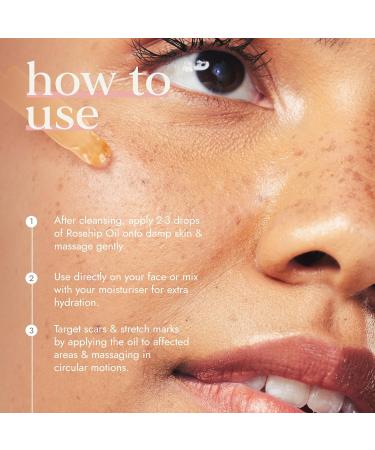 Fushi Organic Rosehip Seed Oil 30ml Best for Scars Fine Lines & Stretch Marks min Vitamin E 18.3 mcg/g Fresh-Pressed Ethical & Vegan Society Approved Manufactured in the UK - Buy Online on GoSupps.com