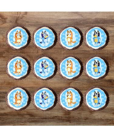 24 Bluey Cupcake Toppers Theme #1 Edible Bluey Cake Topper Bluey Birthday Decorations Blue Family Edible Cake Topper Puppy Cake Decorations Blue y Party Decorations - Buy Online on GoSupps.com