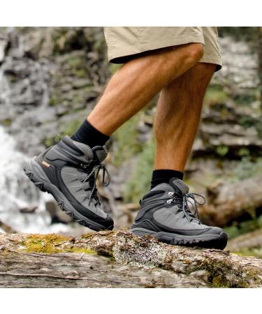 NORTIV 8 Men's Waterproof Hiking Boots - Size 9.5 Grey | Outdoor Trekking & Mountaineering Shoes - Buy Online on GoSupps.com