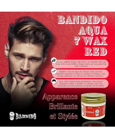 BANDIDO Aqua Wax Black 8 Extreme Hold Men's Hair Wax Men's Hair Gel Structured Style Long-Lasting Styling Wax Maximum Shine Hair Pomade - 125ml - Buy Online on GoSupps.com