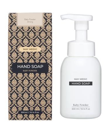 Baby Powder Strong Scented Foaming Hand Soap Moisturizing Foam with Fig and Pomegranate Extract Vegan Wash for Bathroom and Kitchen 10.14 fl oz