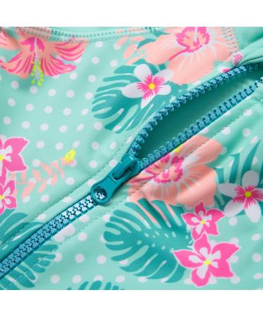 BONVERANO Baby Girls Swimsuit | Long Sleeve One Piece Swimwear UPF 50+ Sun Protection | 6-9 Months Green - Buy Online on GoSupps.com