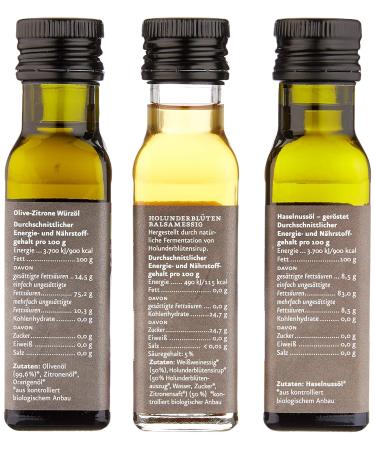  lm hle Solling Organic Vinegar & Oil Set - Elderflower Balsamic & Hazelnut Oil (3 x 100 ml) - International Shipping Available - Buy Online on GoSupps.com